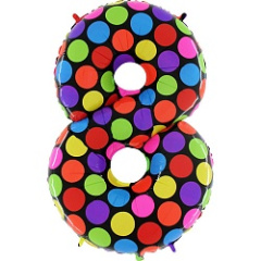 G Шар (40"/102 см) Цифра 8, Супер Яркий, 1 шт. в уп.